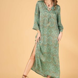 Kaftan Dress with Tassels